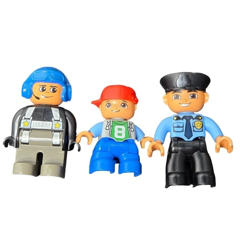 Lego Duplo Police Officer Engineer‎ & Kid Figures Lot of 3 Toys Imaginative Play